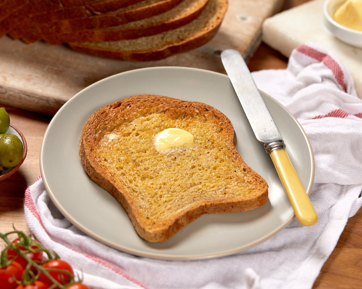 bread on white ceramic plate