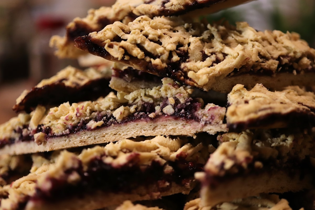 A close up of a stack of cookies